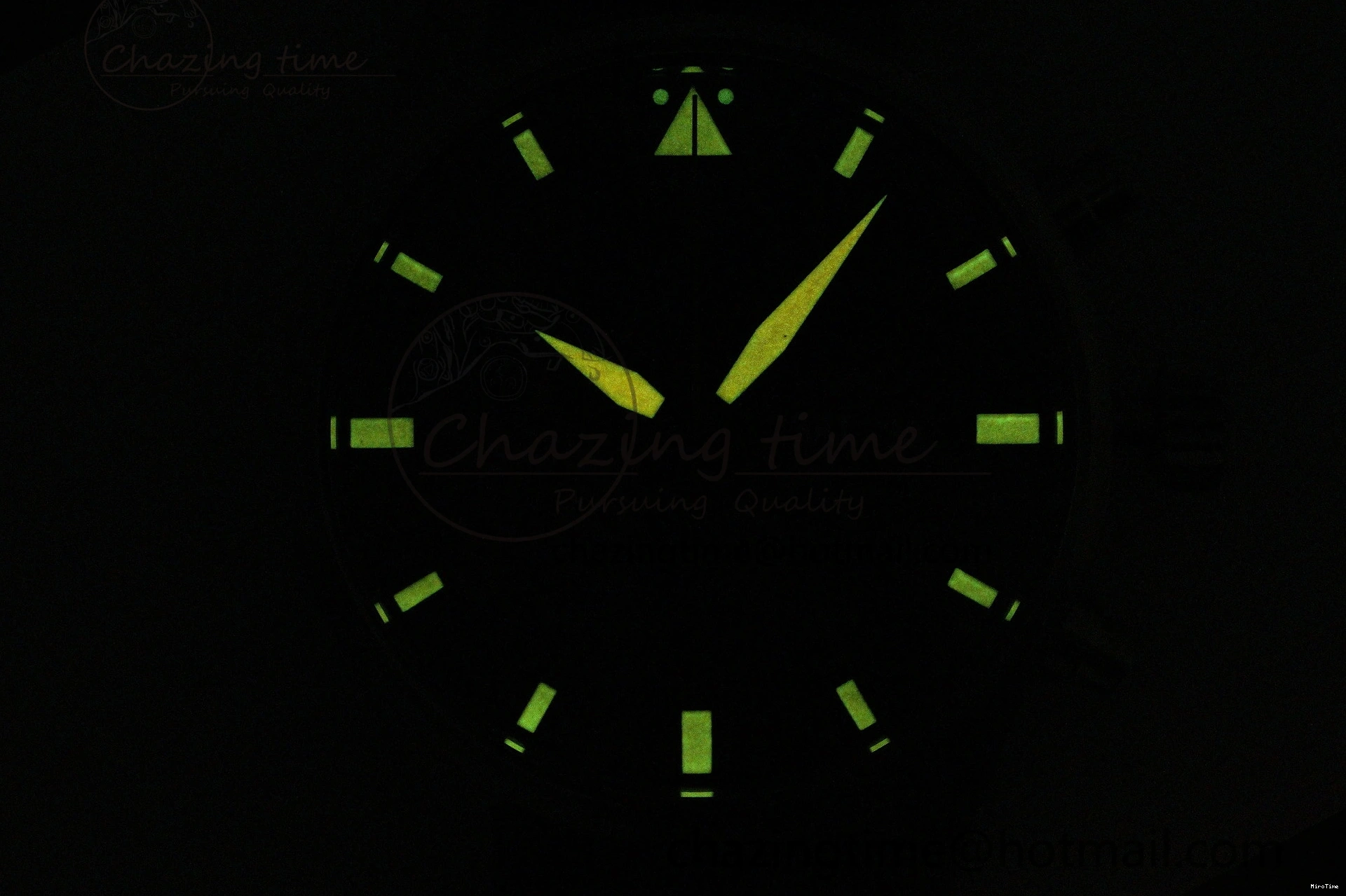 MIROTIME 0509 Pilot Chrono SS AZF 1:1 Best Edition Black Dial Orange Markers on Brown Leather Strap A EasyCare 7065
